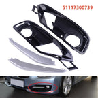 4Pcs ABS Front Bumper Fog Light Grille Cover Trim for BMW 3 Series (2012-2019)