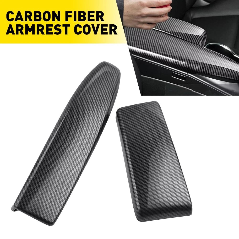 Carbon Fiber Armrest Cover Trim for Mercedes W204 C-Class C300 C63 AMG (2008–2014)