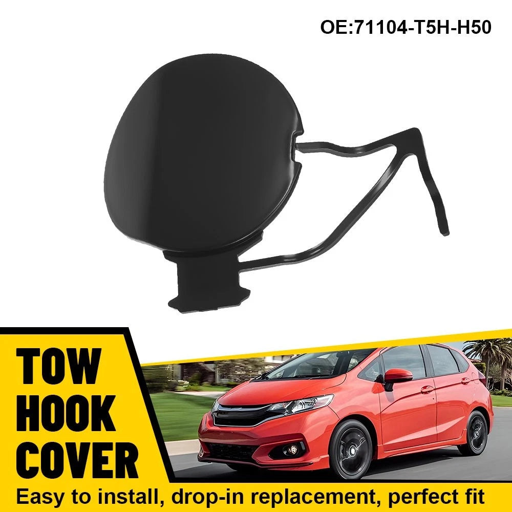 Front Tow Hook Cover for Honda Fit (2018–2019) 71104-T5H-H50 Black Plastic