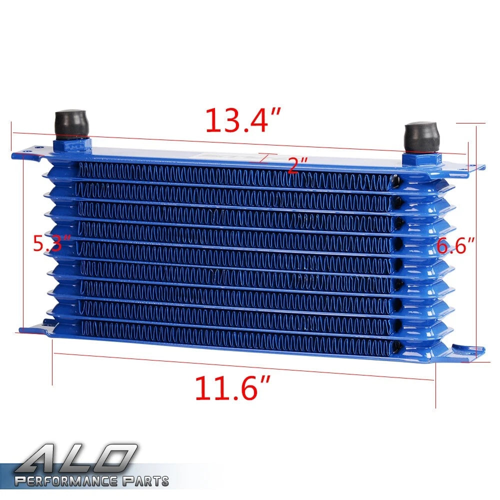 10 Row 10AN Engine Oil Cooler Filter Adapter & Hose Relocation Kit