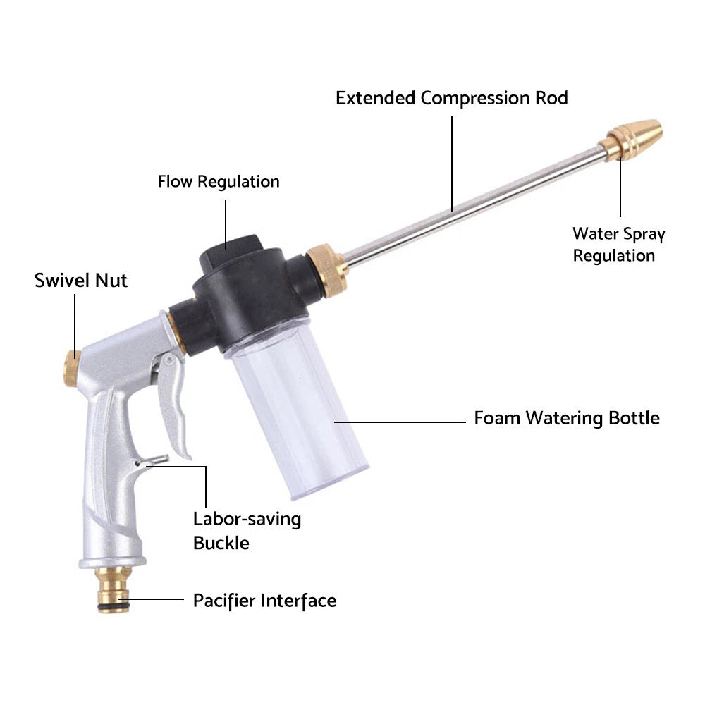 Garden Hose Nozzle for Car Wash (360° Rotating)