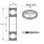Deep Groove Ball Bearing P6 85x110x13mm for Scooter Skateboard (1 Pc)