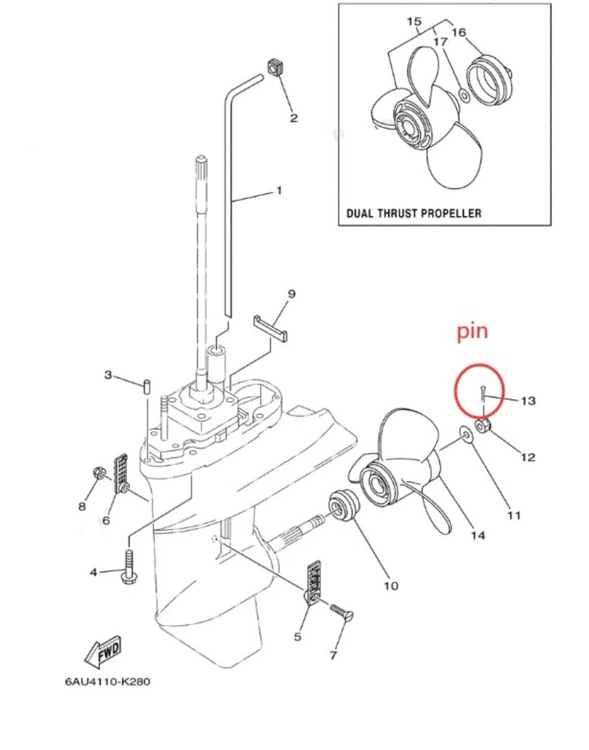 Lower Unit Seal Kit for Yamaha Outboard 8HP 9.9HP (93101-17054 93210-74M68)