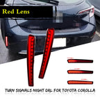 3X LED Rear Bumper Turn Signal Brake Tail Lamps for Toyota Corolla (2020–2023)
