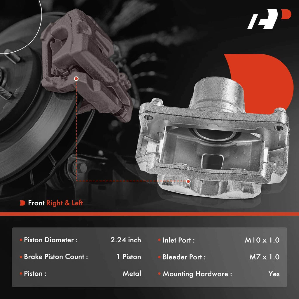 Pair Front Brake Calipers with Brackets for Subaru Impreza (1997-2001)