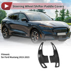 Set of 2 Black Plastic Steering Wheel Paddles for Ford Mustang (2015–2023)