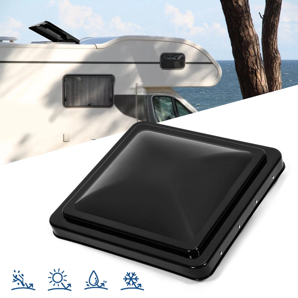 14" x 14" RV Replacement Roof Vent Cover Black (Trailer Vent Cover)