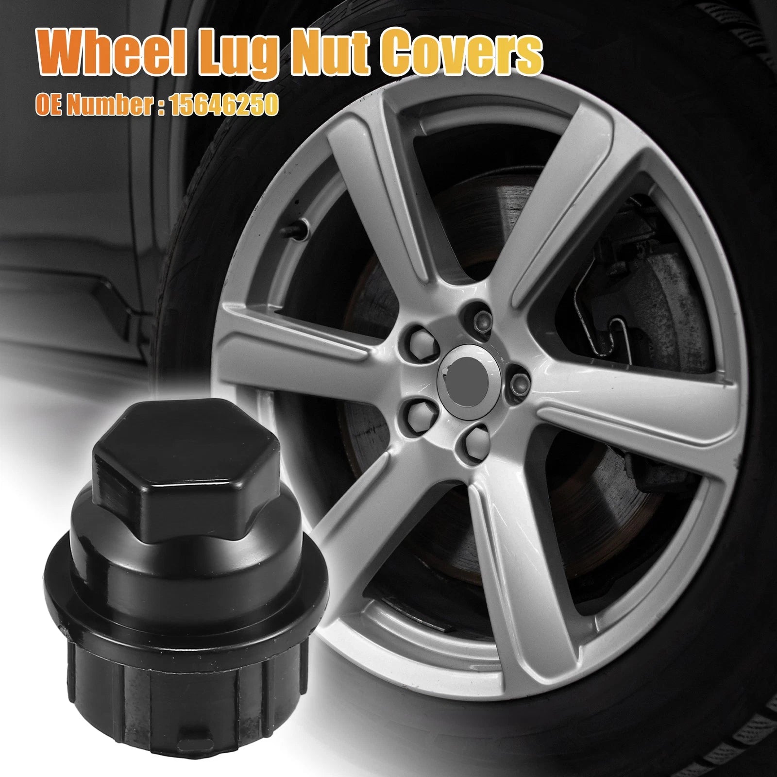 Set of 6 M24x2.0 Wheel Lug Nut Covers No.15646250 for Chevrolet C1500 C2500