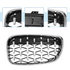 Set of 2 Front Hood Bumper Grilles for BMW 128i 135i 135is (E87) Silver Tone