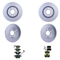 Hella Front Rear Rotors Low-Met Disc Brake Pad Kit for Audi Allroad Quattro (2001–2005)