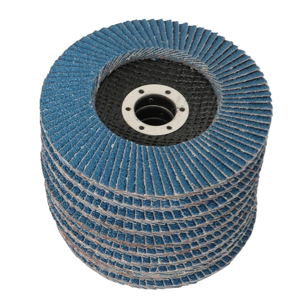 Set of 10 Zirconia Flap Discs for Angle Grinder (4.5" x 7/8", 40 Grit)