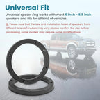 Set of 2 Speaker Spacer Rings for Custom Subwoofer Mounting (6.5")