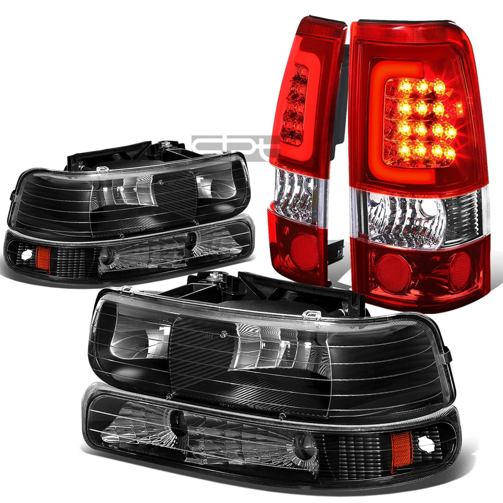Headlight & Bumper & Chrome Red 3D LED Bar Tail Lamp for Silverado (1999–2002)