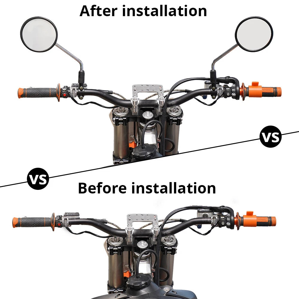 Pair Aluminum Handlebar Mirror Mount Bracket Clamp for Motorcycle
