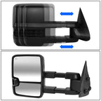 Powered Towing Mirror Set for Chevy Silverado (2003–2007) - Black, Heat, LED Signal