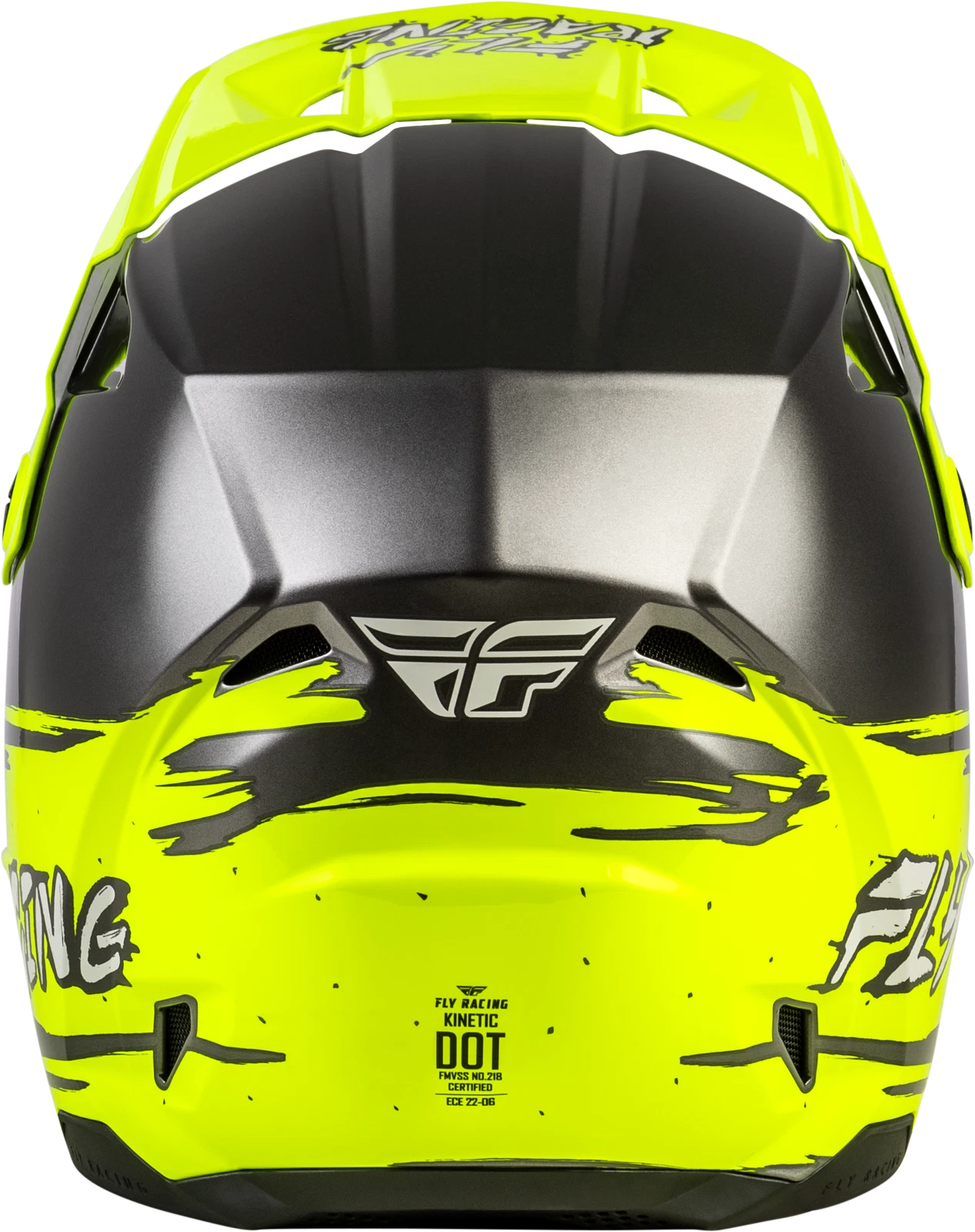 Youth Kinetic Surge Helmet for Off-Road (FLY Racing) - Grey/Hi-Vis Yellow