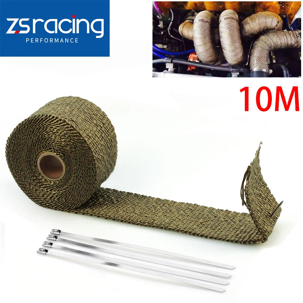 2 Rolls of 2" Titanium Lava Header Manifold Heat Wrap Tape for Universal