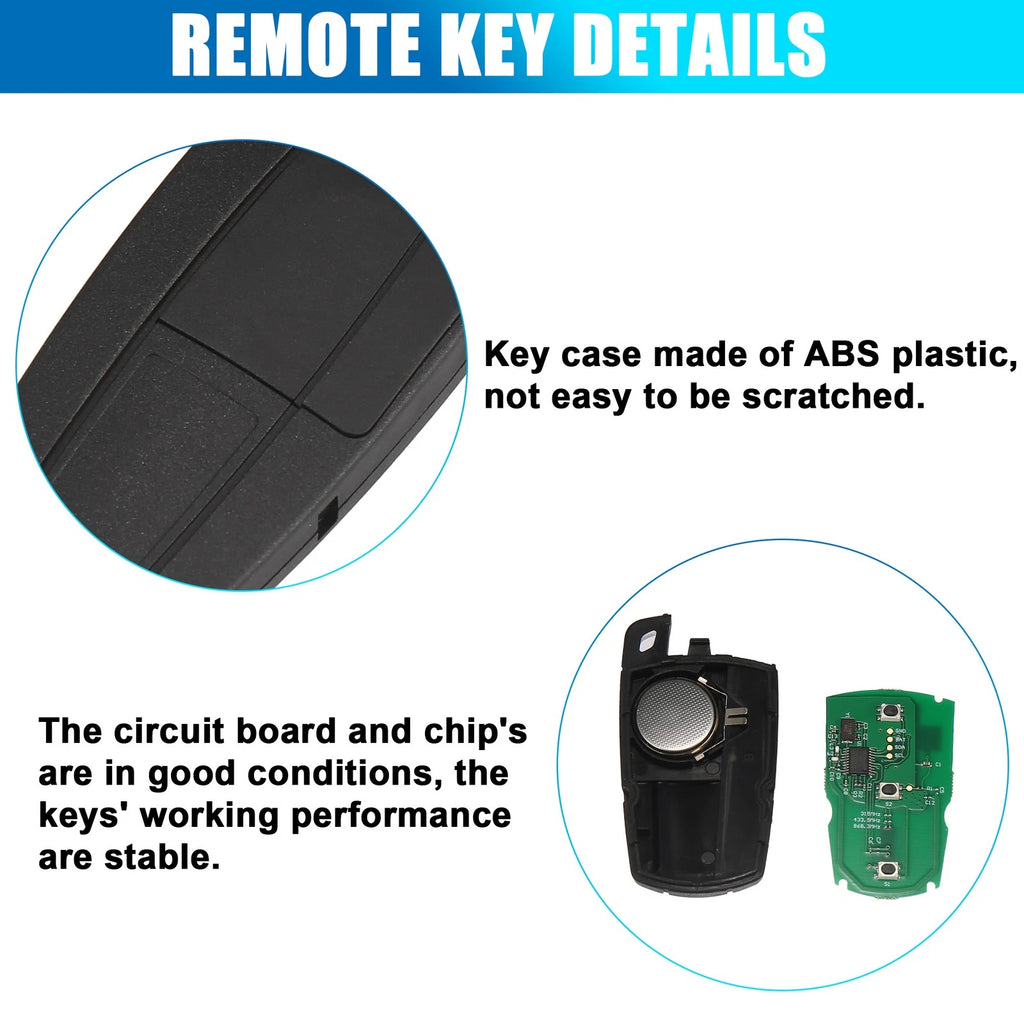 Fob Entry Car Remote Key for BMW 3 5 7 X5 X6 Series (E90 E92 E93)