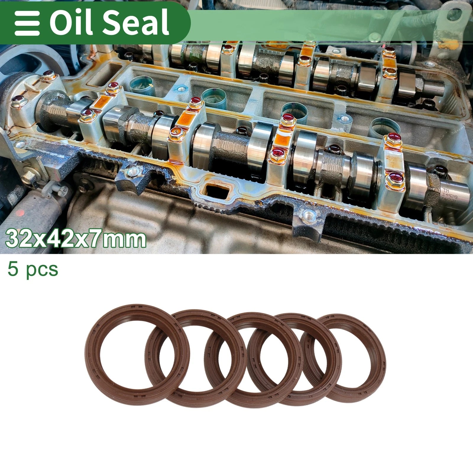 Oil Seal FKM Rubber 32x42x7mm for Various Models (5 Pcs)