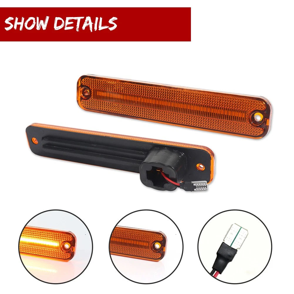 Amber LED Front Side Marker Lights for Ford F100 F150 F250 F350 (1973–1979)