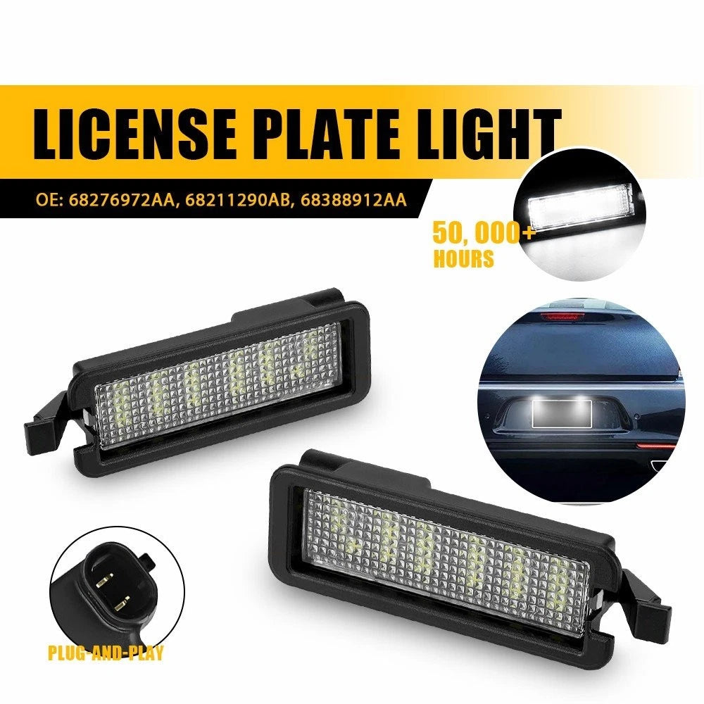 2X White LED License Plate Lamp for Chrysler 300 (2015–2022) EO
