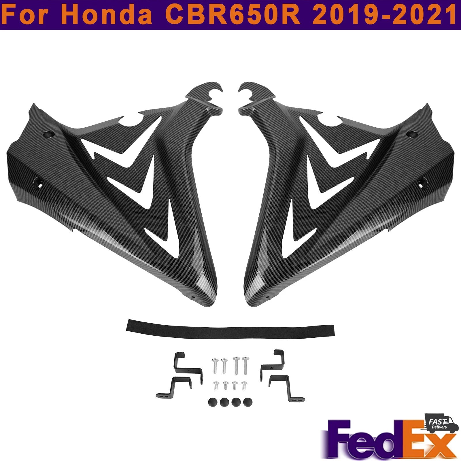 Side Frame Cover Panels for Honda CBR650R (2019–2021) Carbon Fiber