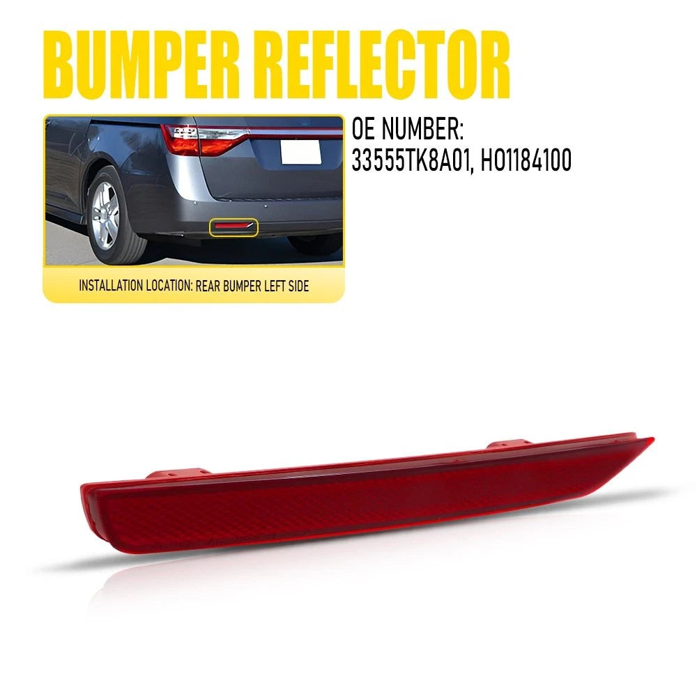 Rear Bumper Reflector Red Lens Left for Honda Odyssey (2011–2017)