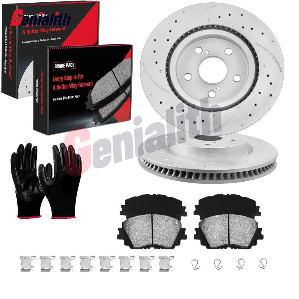 Front Brake Rotors & Pads for Avalon Camry RAV4 Venza ES250 ES350 (Fits 2010–2020)