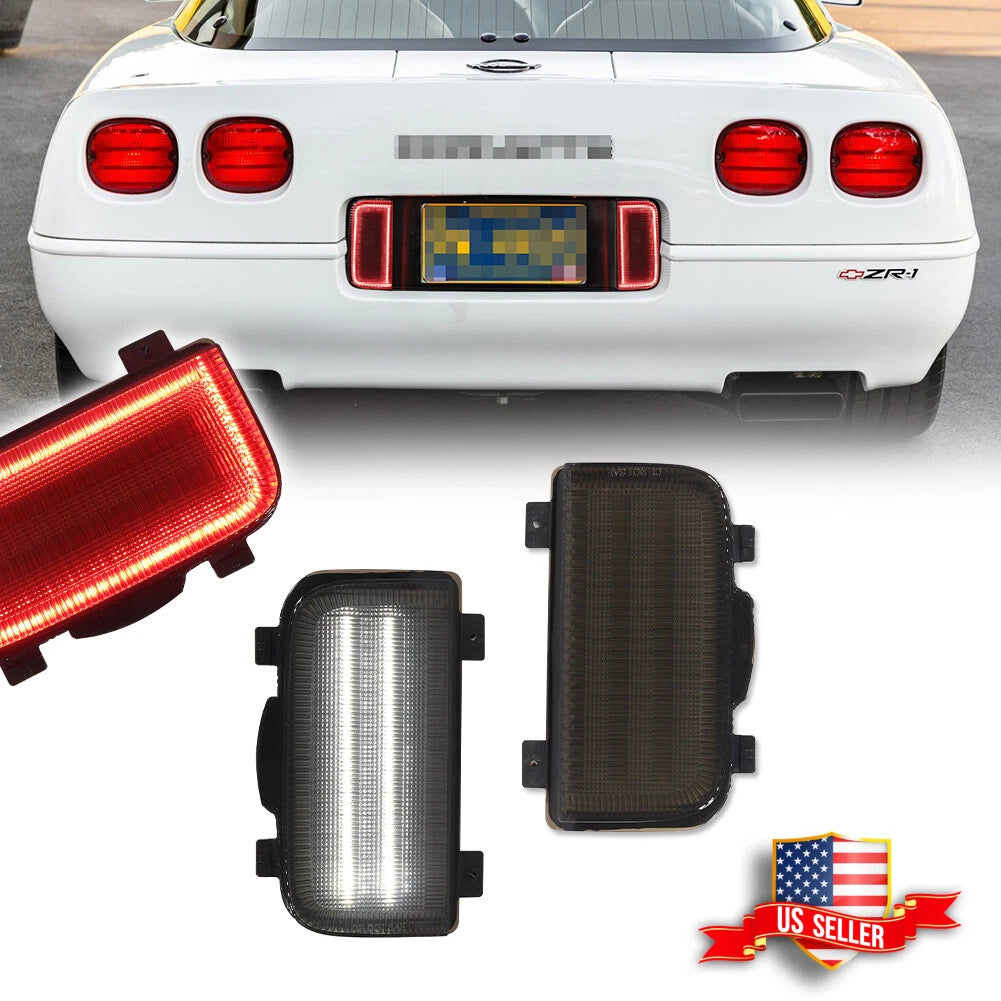2X Smoke White LED Rear Tailgate Reverse Lights for Corvette C4 (1991–1996)