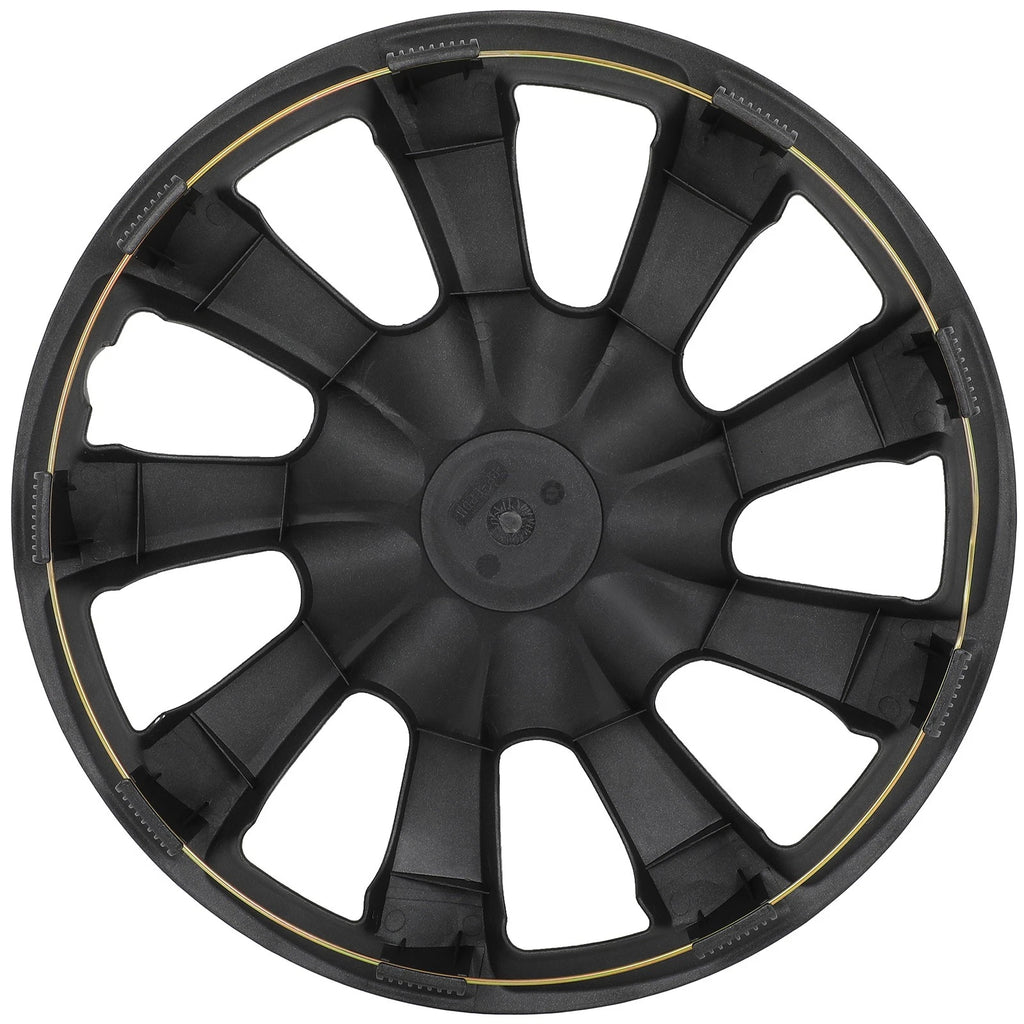 Set of 4 Wheel Hub Caps for Universal Vehicles (16", Black & Silver)