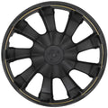 Set of 4 Wheel Hub Caps for Universal Vehicles (16", Black & Silver)