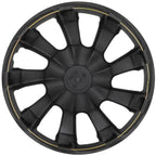 Set of 4 Wheel Hub Caps for Universal Vehicles (16", Black & Silver)