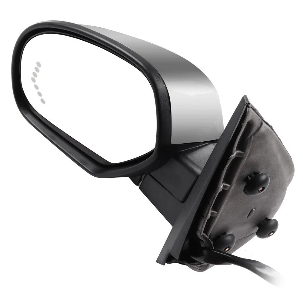 Set of 2 Chrome Power Memory Heated Side Mirrors for Chevy GMC