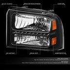LED DRL for Ford Super Duty (2005–2007) Black Housing Amber Side Lamp