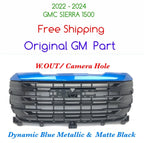 Front Upper Grille for GMC Sierra 1500 (2022–2024) Dynamic Blue MET #44
