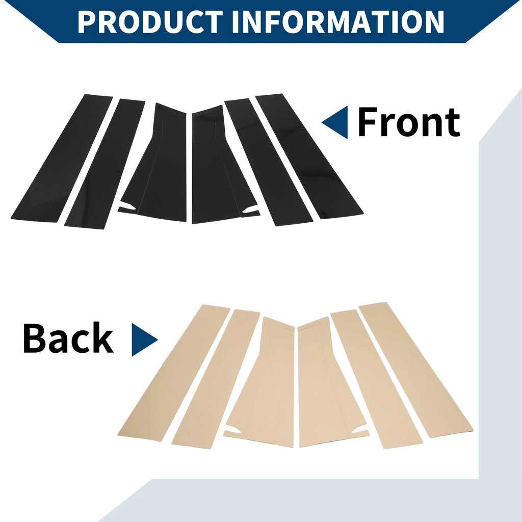 6 Pcs Door Pillar Window Trim for Honda HR-V (2023–2024) Black
