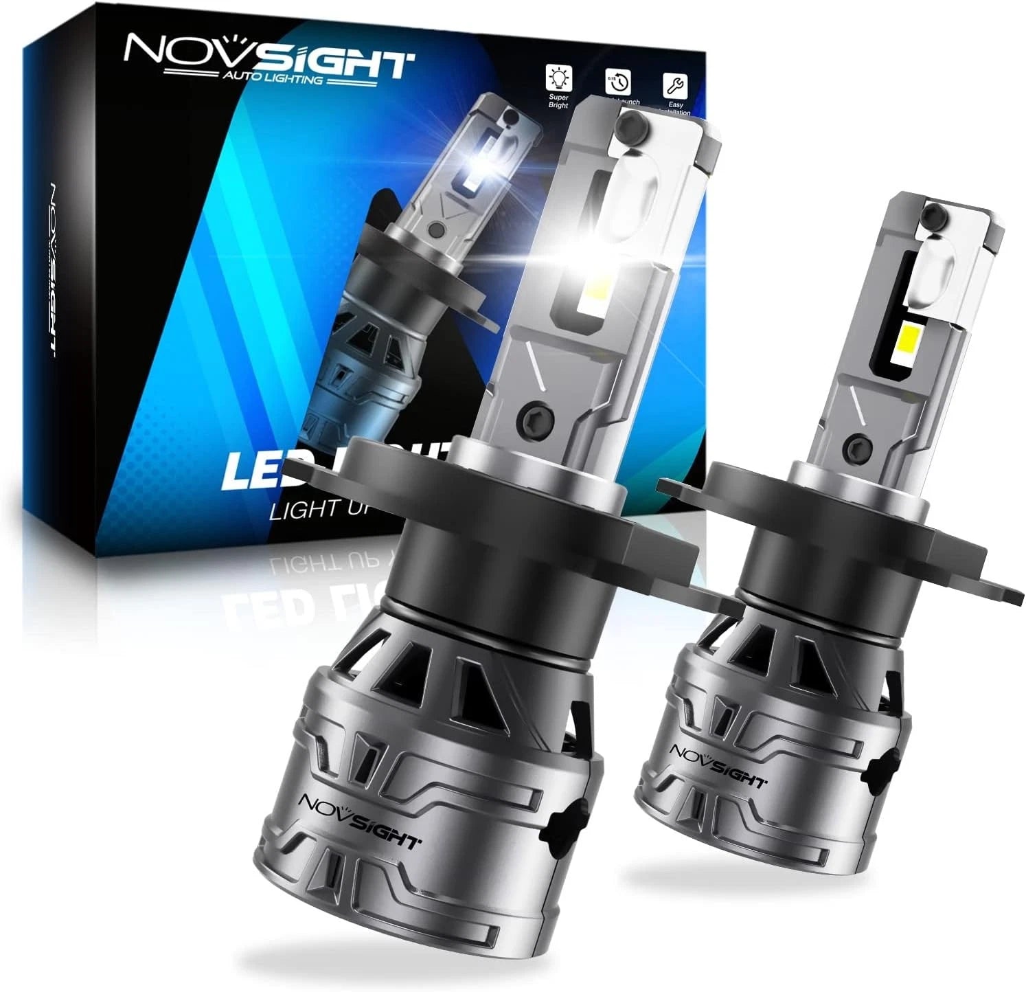 2X H4 9003 LED Headlight Bulbs 20000LM for