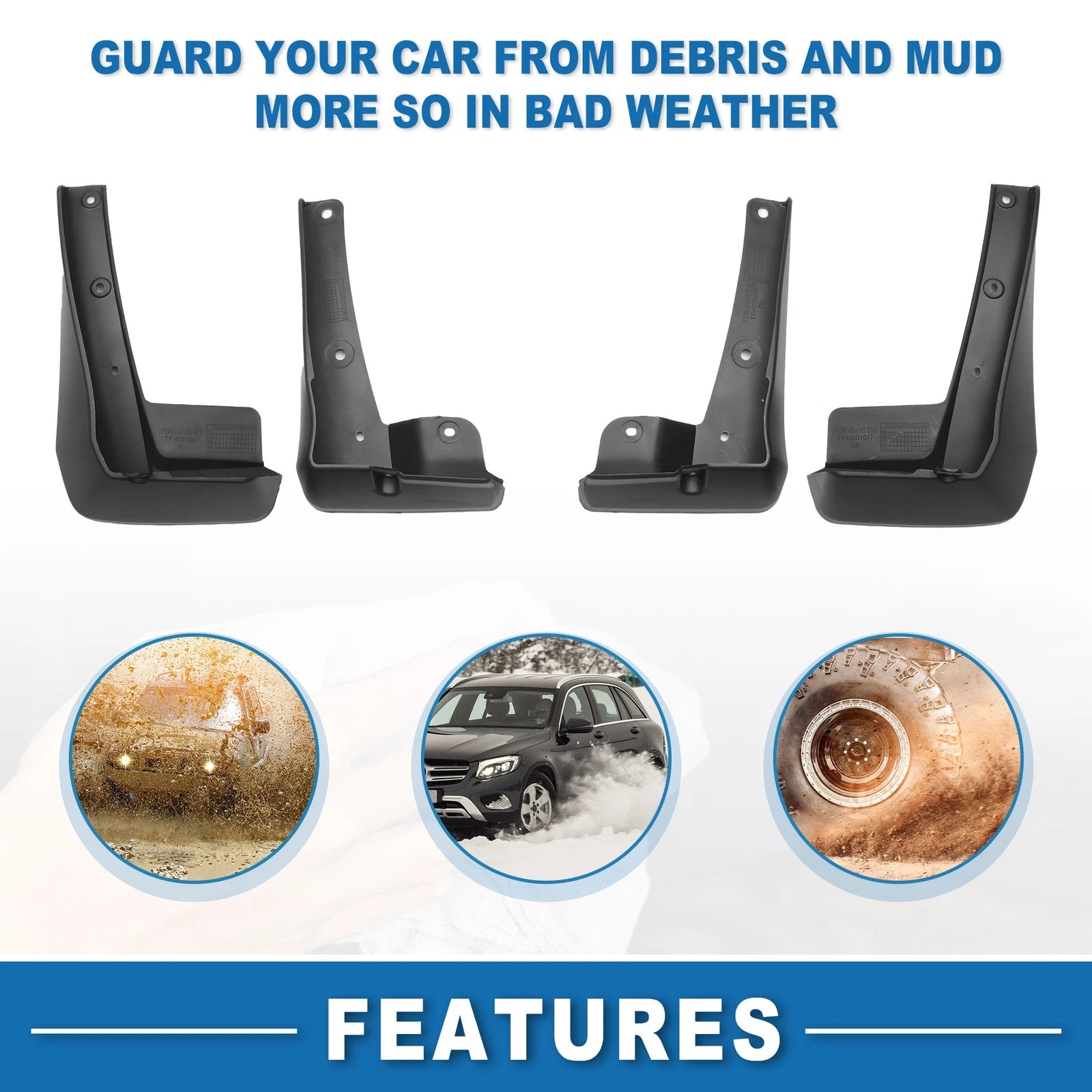 Mud Flap Splash Guard for Honda Civic Sedan (2022–2024)