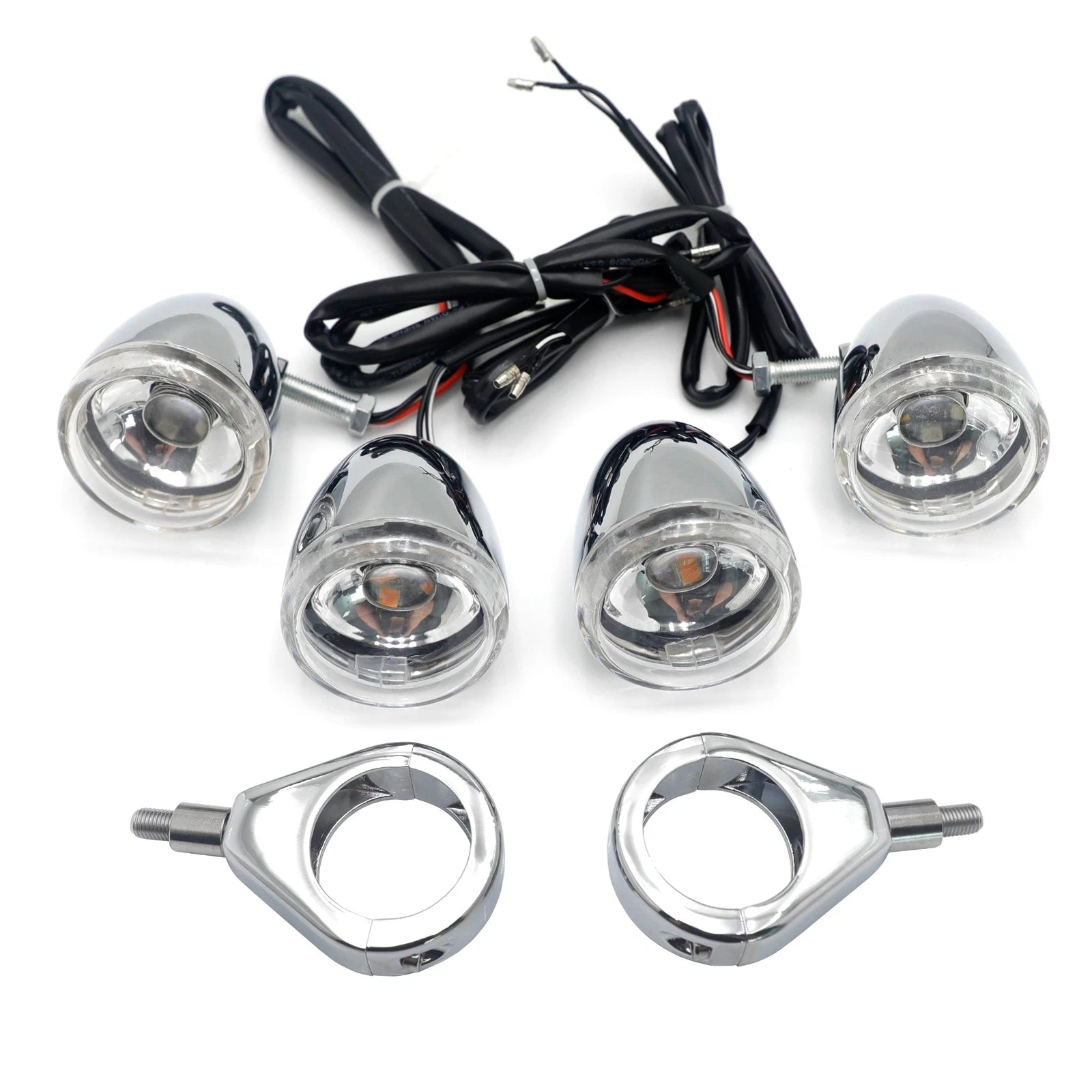 Turn Signal Kit for Harley Motorcycle (LED, 41mm, Clear Lens)
