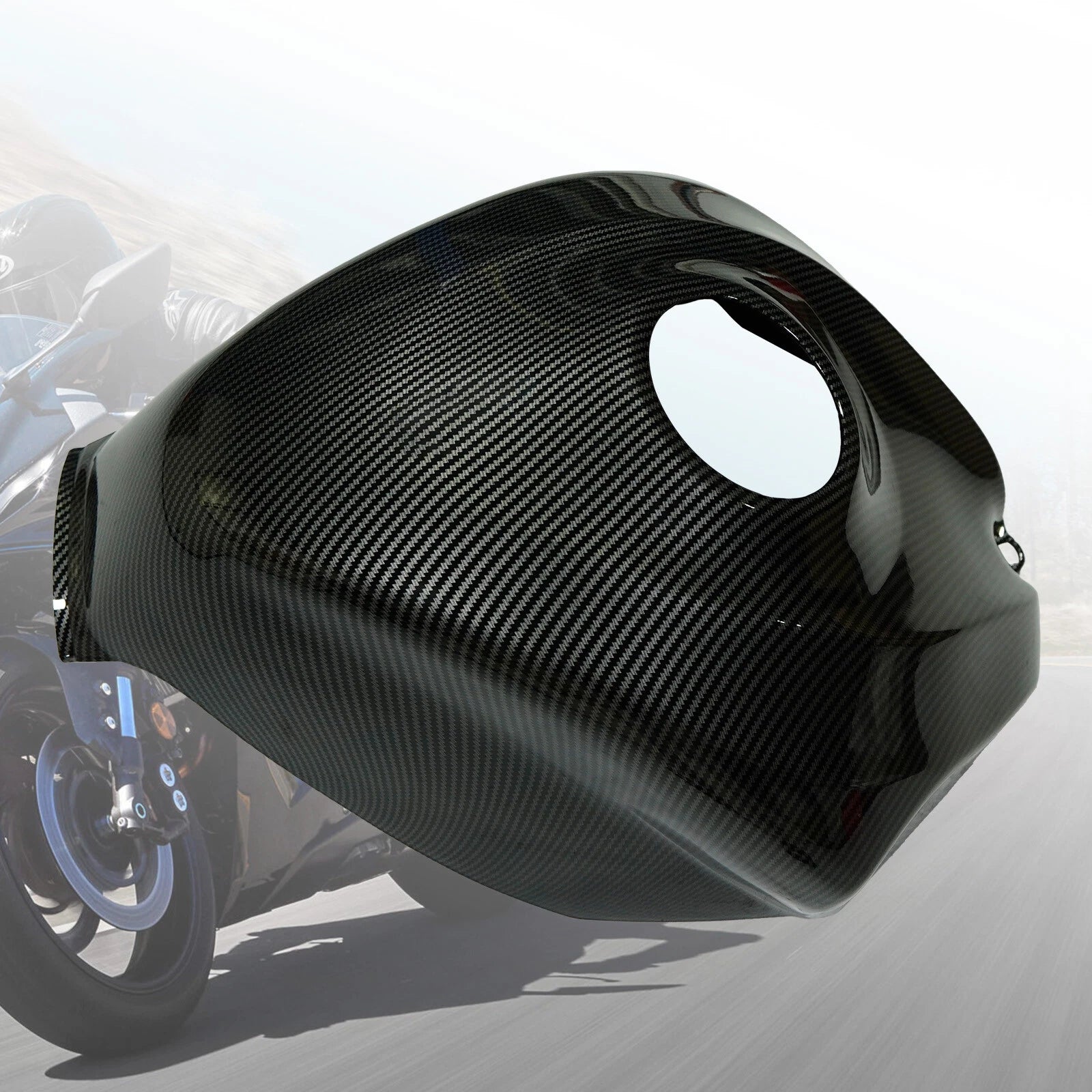 Black Carbon Fiber Fuel Gas Tank Cover for Suzuki GSXR 600/750 (2006–2007)