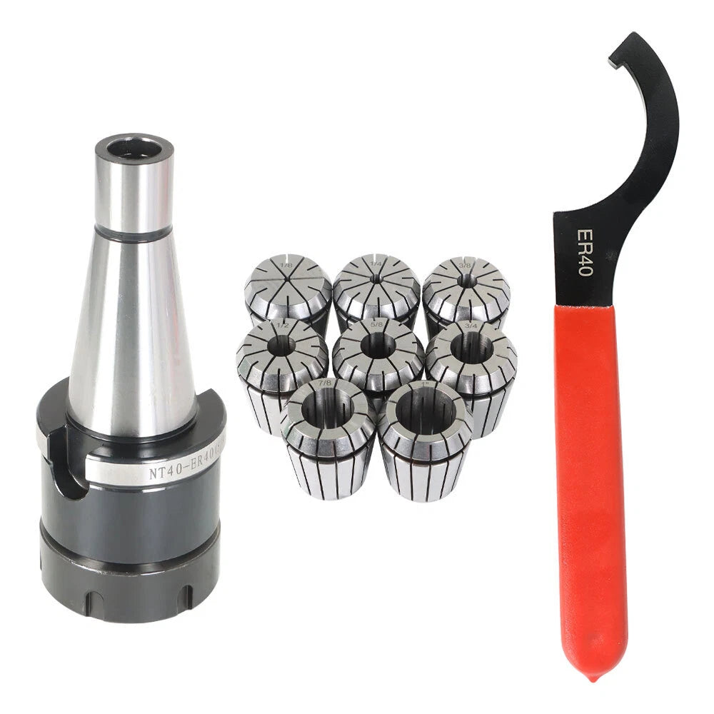 10-Piece ER-40 Spring Collet Chuck Set for Precision Machining (N/A)