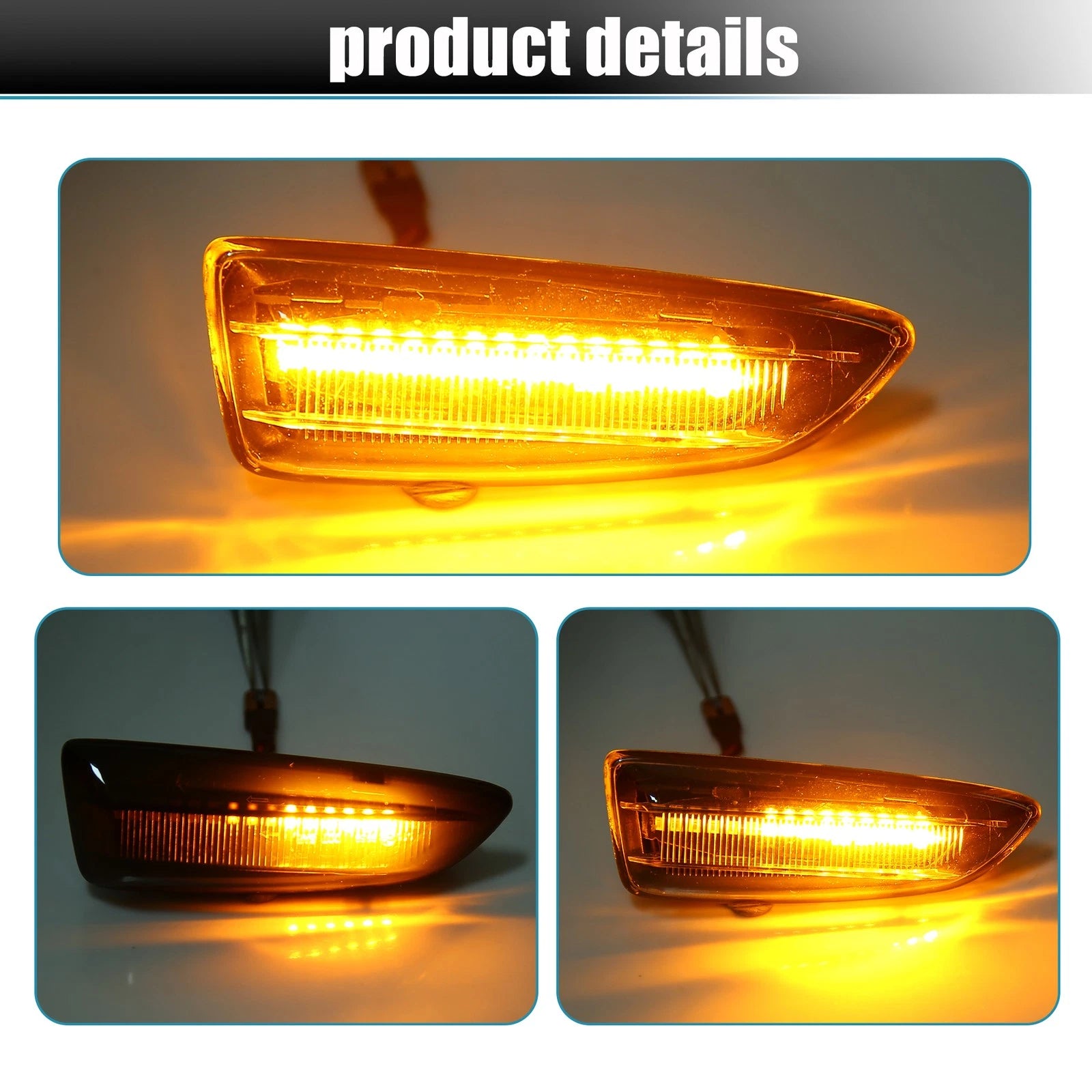 2X LED Side Marker Turn Signal Lights Yellow 13491088 for Opel