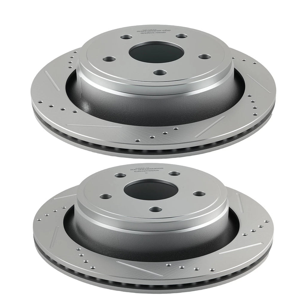 Rear Drilled Brake Rotors Kit for Chrysler Aspen (2007–2009) S-53006