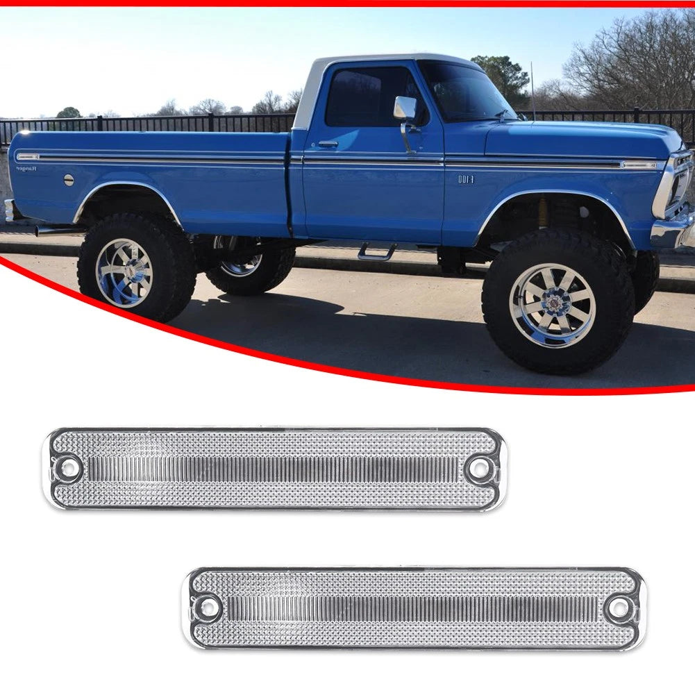 2PC Clear Side Marker Lights for Ford F150 Bronco F Series (1973–1979)