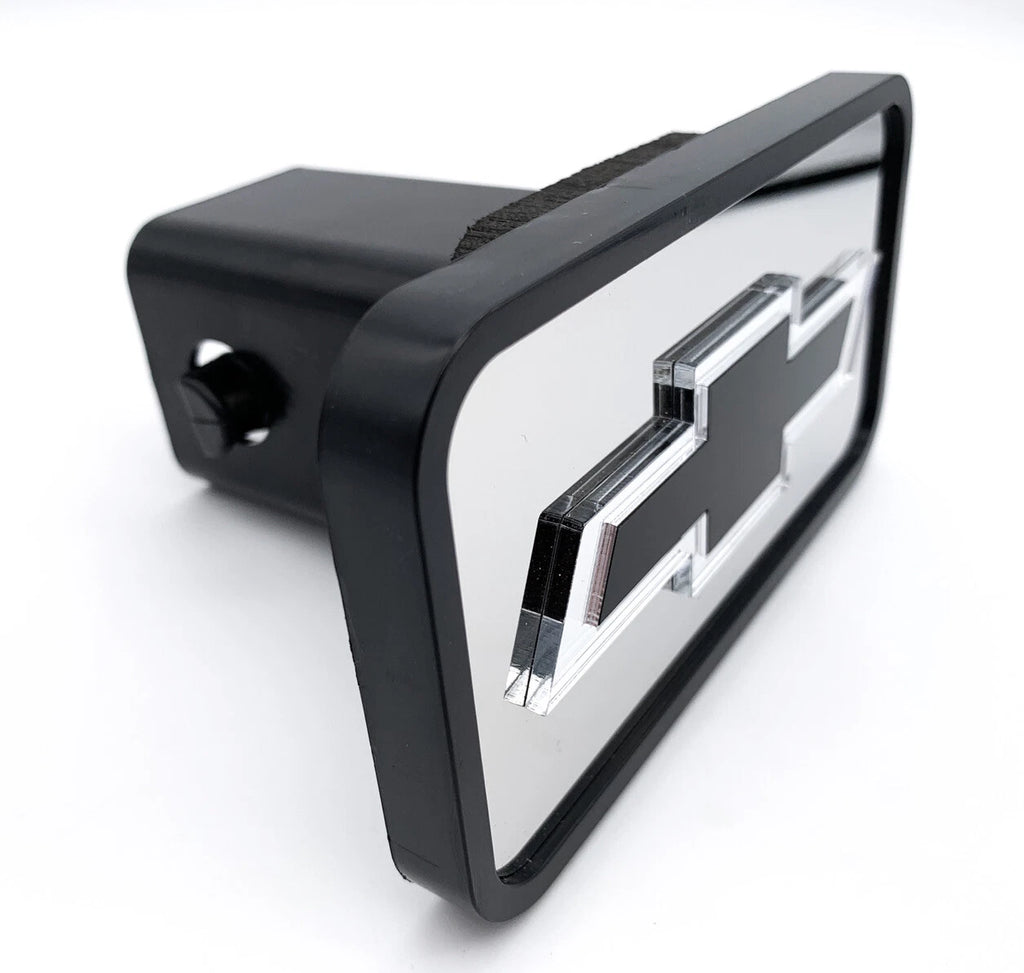 Tow Hitch Cover with Black Chevy Bowtie Emblem for 2 Inch Receiver (2016–2024)