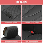 Car Front Rear Seat Covers for Dodge Ram 1500 2009-2023 Black Red 5 x Pcs