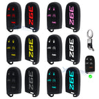 Silicone Remote Key Fob Shell Cover for Jeep Chrysler Dodge (2014–2025)