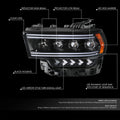 Black Amber LED Sequential Chasing Projector Headlights for Ram 2500 (2019–2024)