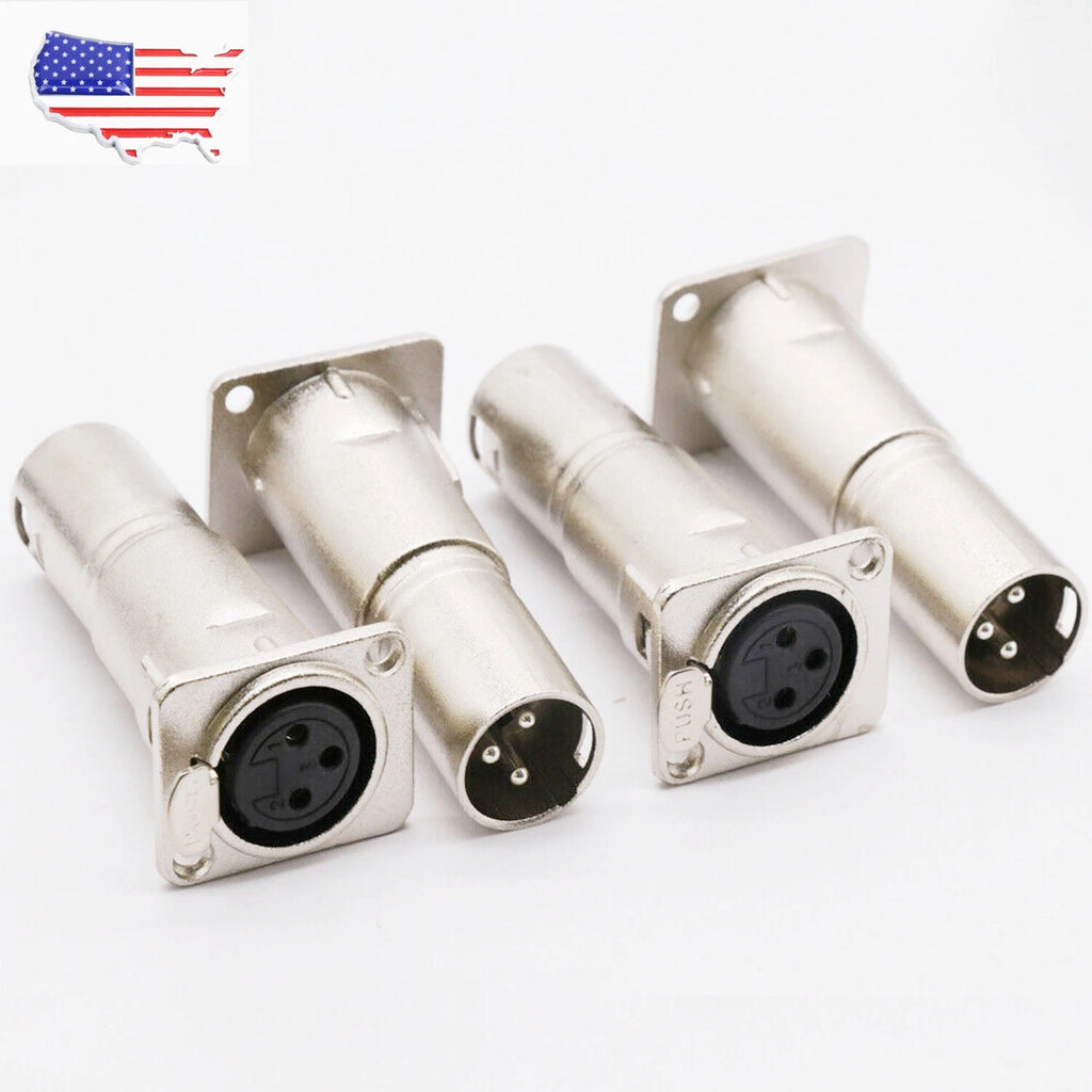 3Pin XLR Female to Male Connector Adapter for D Panel Mounting