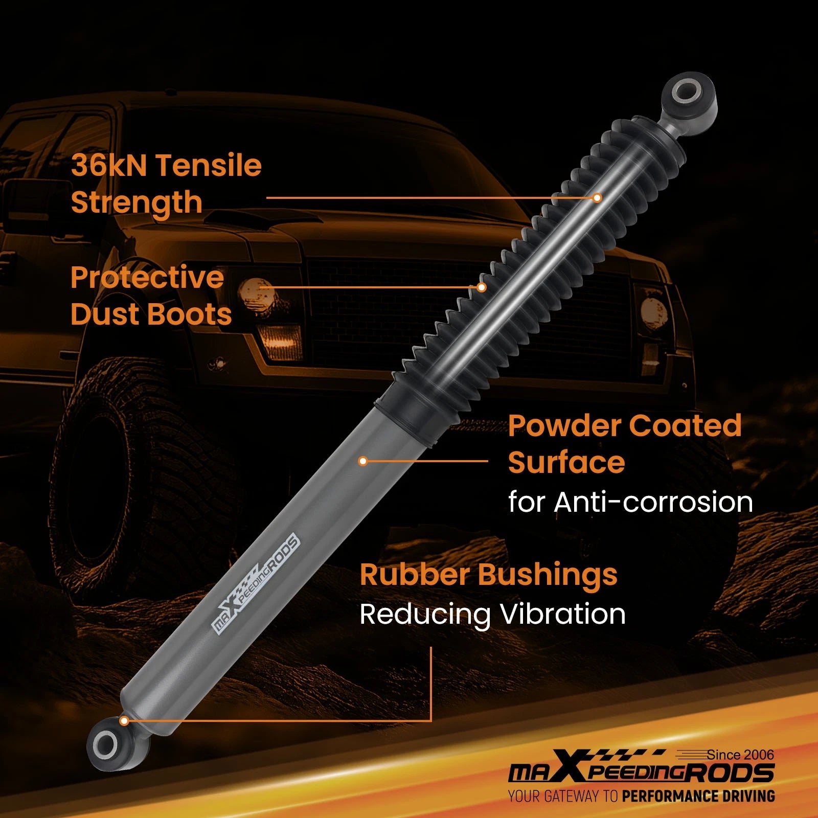 Off Road Suspension Shocks for Dodge Ram 1500 4WD (2009–2010) 0-3" Lift